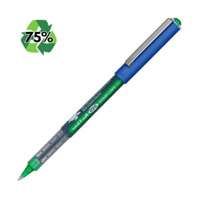 Roller Uni-ball Eye Ocean Care UB-150, 0. 5mm, cu capac, 75% din materiale reciclate din care 10% deseuri din oceane, verde