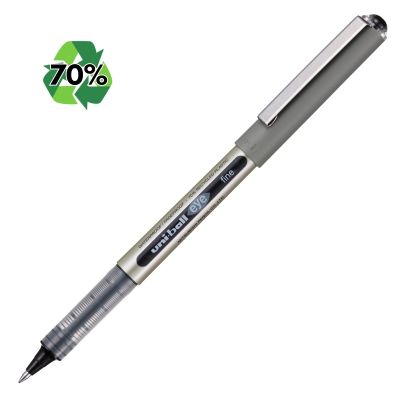 Roller Uni-ball Eye UB-157E, 0. 7mm, cu capac, 70% din materiale reciclate, negru
