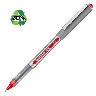 Roller Uni-ball Eye UB-157E, 0. 7mm, cu capac, 70% din materiale reciclate, rosu