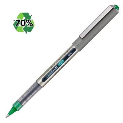 Roller Uni-ball Eye UB-157E, 0. 7mm, cu capac, 70% din materiale reciclate, verde