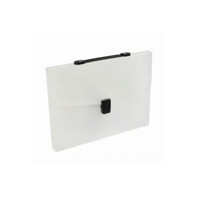 Servieta plastic, cu maner, A4, 3. 5cm, 50 microni, plastic, transparent