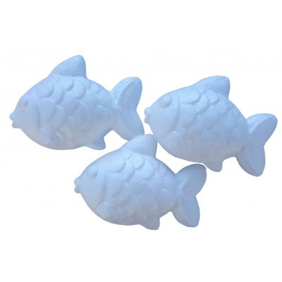 Accesorii creatie - polistiren - pestisor, alb, 11.5x7cm, set 3 buc, Colorarte