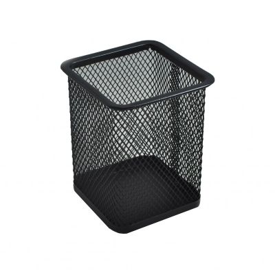 Suport instrumente de scris Office Cover 804, 8x8x10cm, plasa metalica, negru