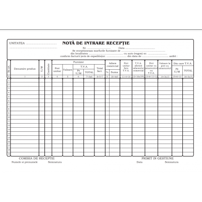 Tipizat - NIR cu TVA - A4, landscape, simplu, 100 file