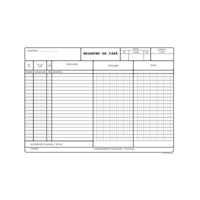 Tipizat - registru de casa lei - A4, landscape, simplu, 100 file