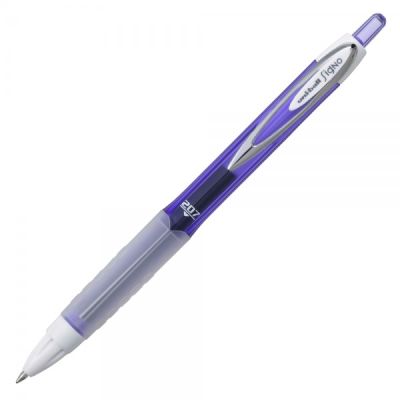 Pix cu gel Uni-ball Signo Fashion UMN-207F, 0. 7mm, cu mecanism, corp in culoarea scrisului, grip cauciucat violet