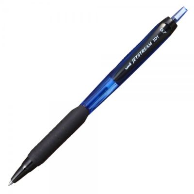 Pix Jetstream Uni-ball SXN-101, 0. 7mm, cu mecanism, corp in culoarea scrisului, grip cauciucat albastru
