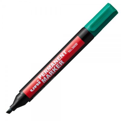 Marker permanent UNI 380B, varf tesit, 4. 0mm verde