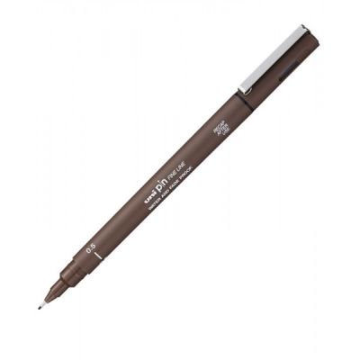 Liner UNI PIN-200, pe baza de apa, varf normal, 0. 5 mm. sepia