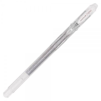 Pix cu gel Uni-ball Sparkling UM-120SP, 0. 7mm, cu capac, argintiu cu sclipici