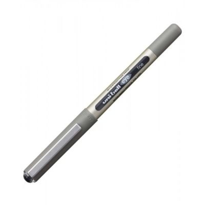 Roller Uni-ball Eye UB-157, 0. 7mm, corp gri-auriu, detalii in culoarea scrisului negru