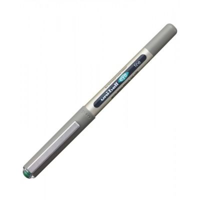 Roller Uni-ball Eye UB-157, 0. 7mm, corp gri-auriu, detalii in culoarea scrisului verde