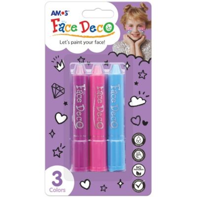 Face Deco AMOS FD5B3G Printesa - set de 3 culori: bleu, roz, siclam