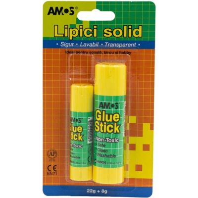Lipici solid Amos, 22g+8g, fara solvent, GSWB822B3, set 2 bucati/blister