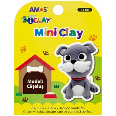 Plastilina Amos iClay AM-27, 30g, Model Catelus, cutie 4 culori