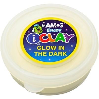 Plastilina Amos iClay PVCIC18G, 18g, Alb fluorescent