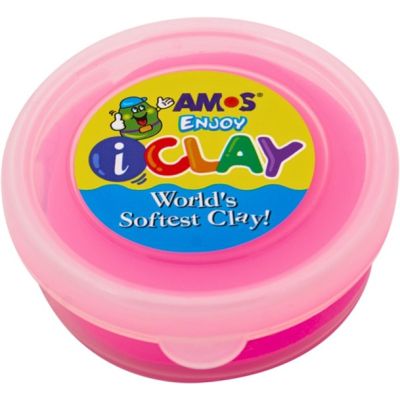 Plastilina Amos iClay PVCIC18G, 18g, Roz fluorescent