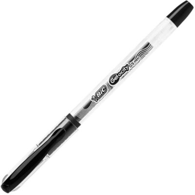 Pix cu gel Bic Gel-ocity, 0. 5mm, cu capac, corp transparent, grip cauciucat in culoarea scrisului, Negru