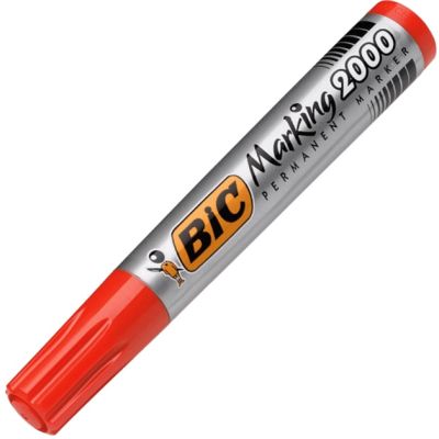Marker permanent Bic Marking 2000, varf rotund, 1. 7mm, Rosu