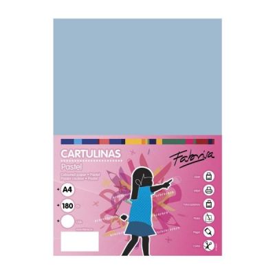 Carton colorat A4 Fabrisa, 180g/mp, albastru pastel, top 50 coli