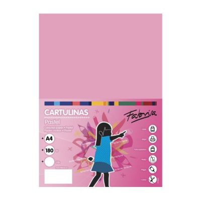 Carton colorat A4 Fabrisa, 180g/mp, roz pastel, top 50 coli