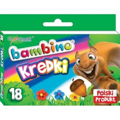 Creioane cerate Bambino 201, 18 culori, blister carton