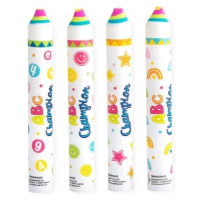 Radiera creion Jumbo, cu cerculete, curcubeu, cifre si litere, 13. 5cm Trendhaus CH31299