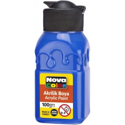 Culoare acrilica 100 ml, albastru, Nova Color