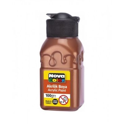 Culoare acrilica 100 ml, aramiu metalizat, Nova Color