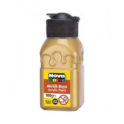 Culoare acrilica 100 ml, auriu metalizat, Nova Color