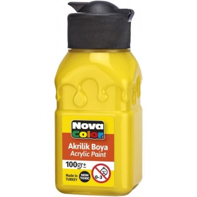 Culoare acrilica 100 ml, galben, Nova Color