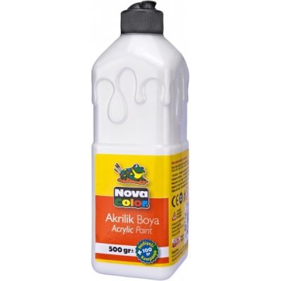 Culoare acrilica, 500 ml, alb, Nova Color