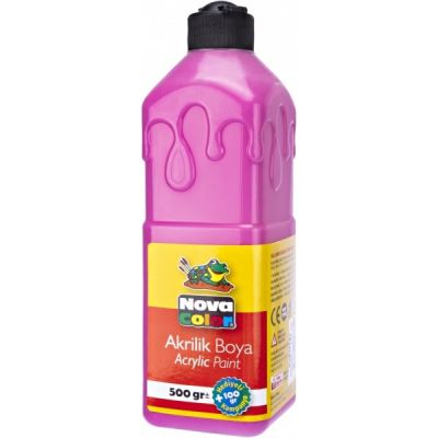 Culoare acrilica, 500 ml, roz, Nova Color