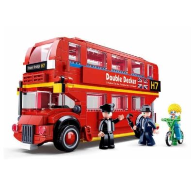 Joc de constructie Autobuz Londonez, pvc, Sluban M38-B0708, 382 piese, 42. 5x33x6. 7cm