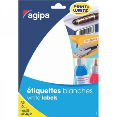 Etichete autocolante Agipa 111832, 77/A6, 8 mm, permanente, rotund, albastru, top 6 coli (462 buc.)