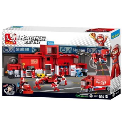 Joc de constructie Statie Formula1, pvc, Sluban M38-B0375, 575 piese, 50. 8x33x5. 1cm