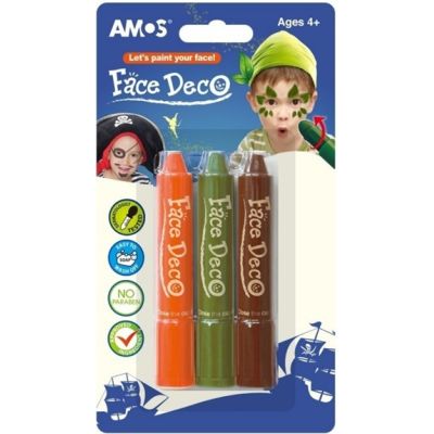 Face Deco AMOS FD5B3B Pirat - set de 3 culori: maro, kaki, portocaliu