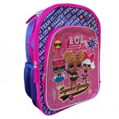 Ghiozdan St. Majewski LOL, 3 compartimente, 2 buzunare, roz cu albastru