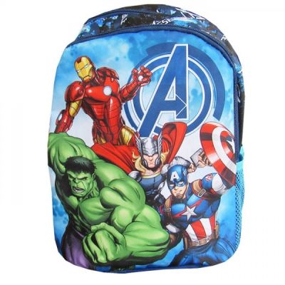 Ghiozdan St. Majewski Avengers, gradinita, 2 compartimente, 2 buzunare, albastru