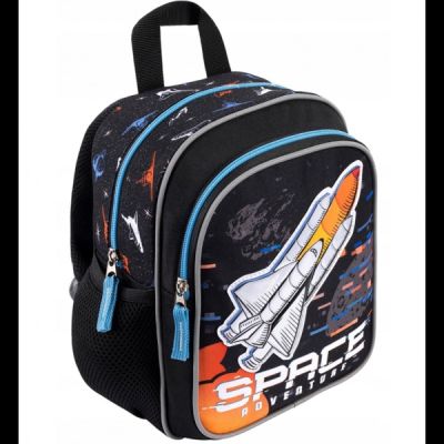 Ghiozdan St. Majewski Bambino Space, gradinita, 1 compartiment, 3 buzunare, negru