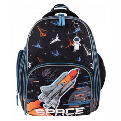 Ghiozdan St. Majewski Bambino Space, 2 compartimente, 3 buzunare, negru, 650703