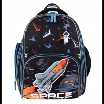 Ghiozdan St. Majewski Bambino Space, 2 compartimente, 3 buzunare, negru, 650703