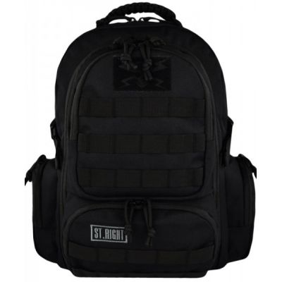 Ghiozdan St. Majewski St. Right Military Black, 4 compartimente, 2 buzunare, negru, BP36