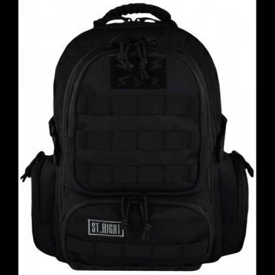 Ghiozdan St. Majewski St. Right Military Black, 4 compartimente, 2 buzunare, negru, BP36