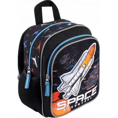 Ghiozdan St. Majewski Bambino Space, gradinita, 1 compartiment, 3 buzunare, negru