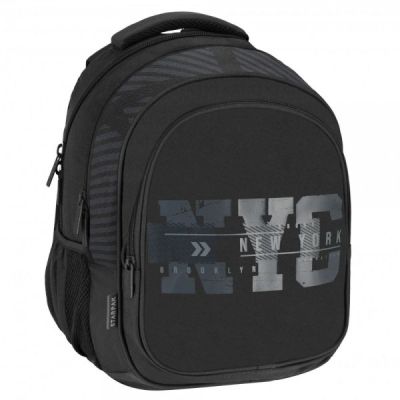 Ghiozdan Starpak NYC, 43 cm, 3 compartimente, negru