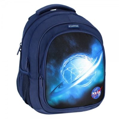 Ghiozdan Starpak Nasa, 3 compartimente, 2 buzunare, bleumarin