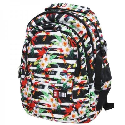 Ghiozdan St. Majewski St. Right Tropical Stripes, 4 compartimente, 2 buzunare, multicolor