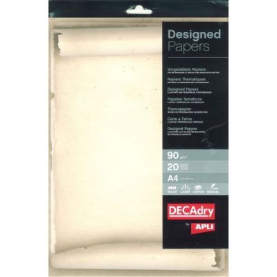 Hartie cu model pergament A4 DECAdry 12457, 90g/mp, set 20 coli