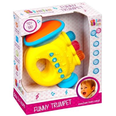 Jucarie bebelusi cu sunete si luminii, trompeta, Bam Bam 359911, 18+ luni
